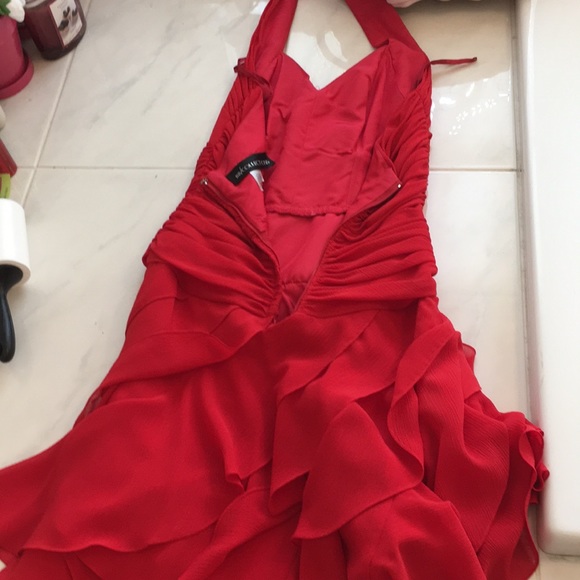 BB Collections Red Ruffle Mini Dress - Picture 3 of 4